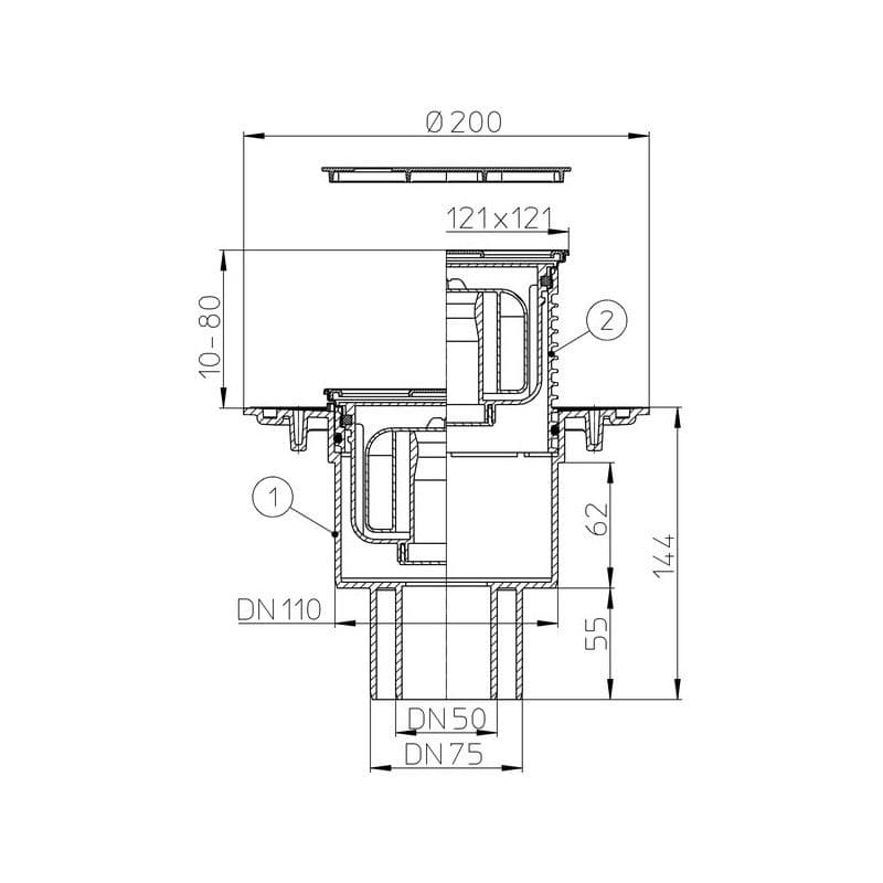 Трап вертикальный hl310npr